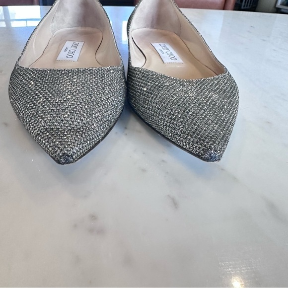 Jimmy Choo Glittery Sparkle Pointed Toe Flats Women's Size EU 34.5 US Size 4.5 - Picture 3 of 8